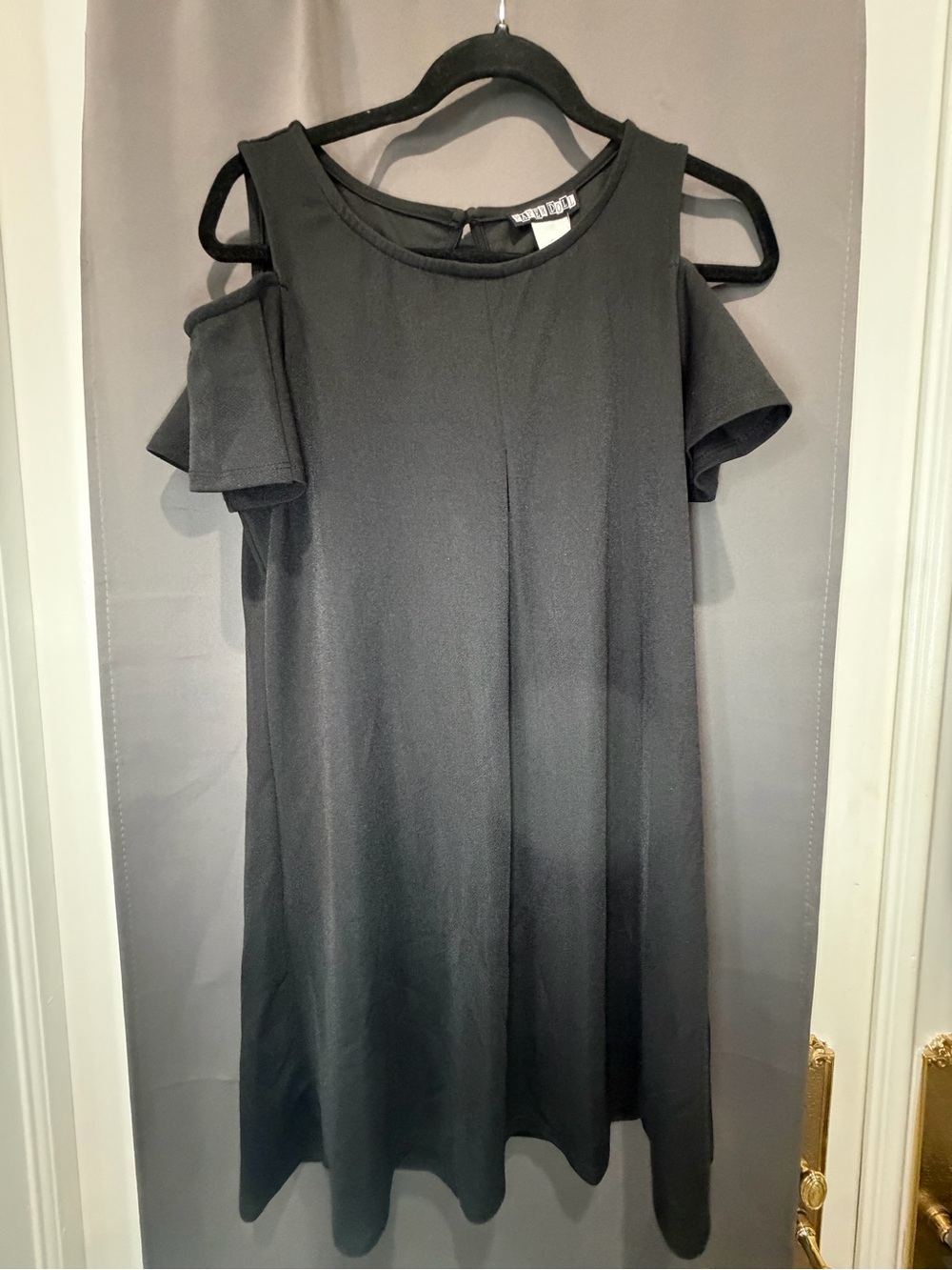 Paper Doll Black Cold Shoulder A-Line Dress Size